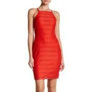 New bebe Halter‎ Bodycon Dress Red Sleeveless